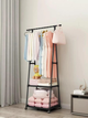 Стойка вешалка для одежды и обуви Coat Rack TW-777 new напольная стальная с полками, на колесах Black - изображение 1