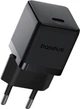 Сетевое зарядное устройство Baseus Palm Fast Charger 1C 20W EU Cluster Black (with Baseus Mini White Cable USB-C to USB-C 60W (20V/3A) 1 м Cluster Black (P10111602113-01) - изображение 3
