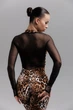 Комбінезон для танців хілз і тверк Diva Maxi Leo Wild XS Леопард Дикий (12059-XS) - изображение 3