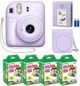 Набор Fujifilm INSTAX Mini 12 Lilac Purple фиолетовая фотокамера мгновенной печати / картриджи 40 фото / чехол / ремешок / альбом (64 фото) / подарочная упаковка - изображение 1