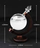 Барометр Штормгласс Глобус большой 22х14 см Storm glass на деревянной подставке - изображение 2