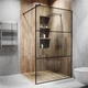 Скляна душова перегородка лофт (LOFT) Alfa-Glass лофт (LOFT) 2000х600мм скло прозоре колір фурнітури Black - Чорна матова (Model-AL.29) - зображення 3