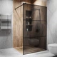 Скляна душова перегородка лофт (LOFT) Alfa-Glass лофт (LOFT) 2000х600мм скло графіт колір фурнітури Black - Чорна матова (Model-AL.50) - зображення 3