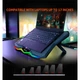 Підставка під ноутбук Gaming Cooling Pad CP4040 з підсвіткою RGB, 6 вентиляторів, 9-17 дюймів, чорна - зображення 11