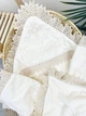 Утепленная крыжма для девочки Family Tradition велюровая махра плюш с вышивкой и кружевом 100х100 см айвори Ангелы Мирославы - изображение 2