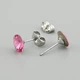 Серьги с кристаллами Swarovski 53405 размер 8х8 мм цвет малиновый вес 1.0 г позолота Белое Золото - изображение 2