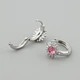 Сережки з кристалами Swarovski 53420 розмір 15х10 мм колір малиновий вага 3.1 г позолота Біле Золото - зображення 2