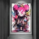 Картина на холсте 40х60см - Graffiti pink bear. Интерьерная картина на холсте для дома и офиса. Яркий постер - изображение 3