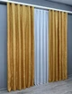Комплект готовых штор VR-Textil Жаккард Мрамор Al1 № 614ш Золотистый 150х290 см 2 шт (33-0135) - изображение 3