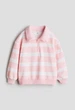 Толстовка с застежкой-молнией розовая полосатая H&M 110-116см (400011250) - изображение 1