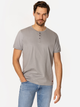 T-shirt męski basic bawełniany Lee Cooper Henley-1160 XL Szary (5905991736578) - obraz 1
