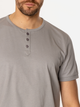 T-shirt męski basic bawełniany Lee Cooper Henley-1160 2XL Szary (5905991736585) - obraz 4