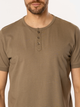 T-shirt męski basic bawełniany Lee Cooper Henley-1160 3XL Khaki (5905991736646) - obraz 4