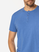 T-shirt męski basic bawełniany Lee Cooper Henley2-1160 S Niebieski (5905991736653) - obraz 4