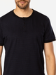 T-shirt męski w paski bawełniany Lee Cooper Henley4-1160 M Czarny (5905991736707) - obraz 4