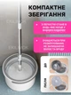 Швабра с отжимом и полосканием ведро с центрифугой на 3 л для уборки дома, мытья полов, окон, стен, 2 мопа в комплекте - изображение 7