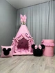 Вигвам-палатка для девочки Микки Маус на розовом с матрасиком БОНБОН и корзиной для игрушек Полный комплект 0583 - изображение 4