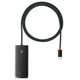 USB Хаб Baseus 4-in-1 багатофункціональний перехідник Lite Series 4-Port Type-A HUB Adapter Type-A to USB3.0*4 кабель 1м (WKQX030401) Black - зображення 1