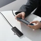 USB Хаб Baseus 4-in-1 багатофункціональний перехідник Lite Series 4-Port Type-A HUB Adapter Type-A to USB3.0*4 кабель 1м (WKQX030401) Black - зображення 4