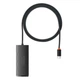USB Хаб Baseus 4-in-1 багатофункціональний перехідник Lite Series 4-Port Type-A HUB Adapter Type-A to USB3.0*4 кабель 1м (WKQX030401) Black - зображення 5