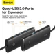 USB Хаб Baseus 4-in-1 многофункциональный переходник Lite Series 4-Port Type-A HUB Adapter Type-A to USB3.0*4 кабель 0.25м (WKQX030001) Black - изображение 12