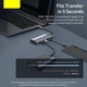USB Хаб Baseus 7-in-1 багатофункціональний перехідник Metal Gleam 7-Port Type-C HUB Adapter Type-C to USB3.0*2, Type-C(PD)*1, Type-C*1, 4KHDMI, TF, SD (WKWG020113) Grey - зображення 14