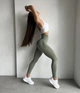Спортивні жіночі легінси EASY з ефектом Push Up для фітнесу та йоги Безшовні Однотонні M Фісташка пастель (XA05LM) - зображення 4