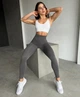 Спортивні жіночі легінси EASY з ефектом Push Up для фітнесу та йоги Безшовні Однотонні XS-S Темно-сірі (XA02LS) - зображення 3