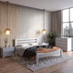 Двуспальная кровать Mebigrand Колумбия Светло-серый (RAL 7040) 180х200 см (MBG-2046) - изображение 1