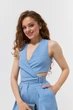 Жилет льоновмісний на запах Вайлет Wear me L Блакитний (6_25_69_11392) - изображение 3