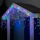 Новогодняя праздничная гирлянда бахрома 120 Led прозрачный провод 3х0.5 м Холодный белый - изображение 4
