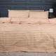 Простынь на резинке MirSon 180x190 см Ranforce Elite 17-0610 Stripe Light Brown (2200008198817) - изображение 4