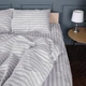 Простынь на резинке MirSon двуспальная 180x200+25 см Stripe 17-0600 White Gray Бязь (2200008048280) - изображение 4