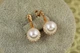 Серьги Xuping Jewelry жемчуг с фианитами по кругу 1,7 см золотистые - изображение 2