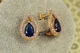 Сережки Xuping Jewelry Капля з синім каменем в окантовці 1,8 см золотисті - зображення 2