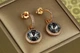 Сережки підвіски Xuping Jewelry Сваровськи Романс із чорними каменями 2,8 см золотисті - зображення 2
