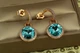 Сережки підвіски Xuping Jewelry Сваровськи Романс із блакитними каменями 2,8 см золотисті - зображення 1