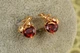 Серьги Xuping Jewelry Вишенки с красным камнем 1,2 см золотистые - изображение 1