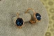 Серьги Xuping Jewelry Сваровски проза с синими камнями 1,5 см золотистые - изображение 2