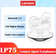 Вакуумні bluetooth навушники Lenovo LP75 TWS для спорту/ Білі - зображення 3