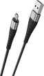 Кабель Borofone BX32 USB to Micro 2.4A nylon aluminum+TPE connectors 1 м Black (BX32MB) - зображення 2