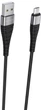 Кабель Borofone BX32 USB to Micro 2.4A nylon aluminum+TPE connectors 1 м Black (BX32MB) - зображення 3