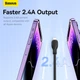 USB кабель для iPhone на Lightning Baseus Pudding Series Fast Charging (1,2 m, 2.4 A, 480 Mbps). Black - зображення 6