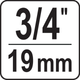 Nasadka udarowa YATO sześciokątna długa 3/4" 42 mm (YT-1142) - obraz 2