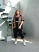 Прогулянковий костюм з бриджами VOUGE Код ВІРМ- 115 чорний\бежевий 48-50 - изображение 8