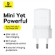 Зарядное устройство Baseus Palm Fast Charger 1xType-C 20W EU with Type-C to Type-C cable White (P10111602213-01) - изображение 7
