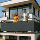Osłona balkonowa ModernHome by Multistore z okuciami 100 x 700 cm siatka cieniująca + elementy instalacyjne szara (BP-202 GREY) - obraz 10