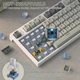 Беспроводная механическая Клавиатура Attack Shark K86 + наклейки укр раскладки, Bluetooth/2,4g с мини-дисплеем и поворотной кнопкой громкости,Hot-Swap, RGB-подсветка, серая - изображение 2
