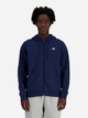 Толстовка на блискавці чоловіча New Balance Stacked Logo MJ41501 2XL Темно-синя (197375352596) - зображення 1