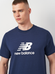 T-shirt męski bawełniany New Balance Stacked Logo MT41502 S Granatowy (196941811239) - obraz 4
